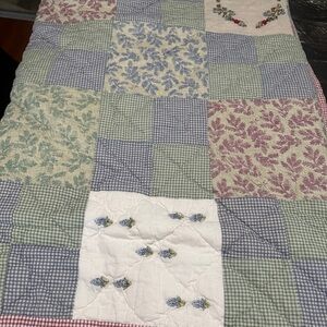 Patchwork Quilt with Floral Patterns
